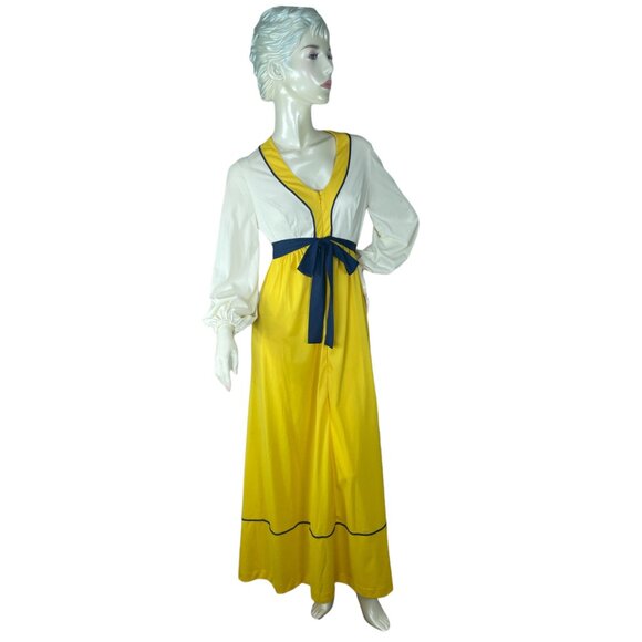 1960s Vanity Fair dress robe zip front color blocked Size S - Picture 3 of 9